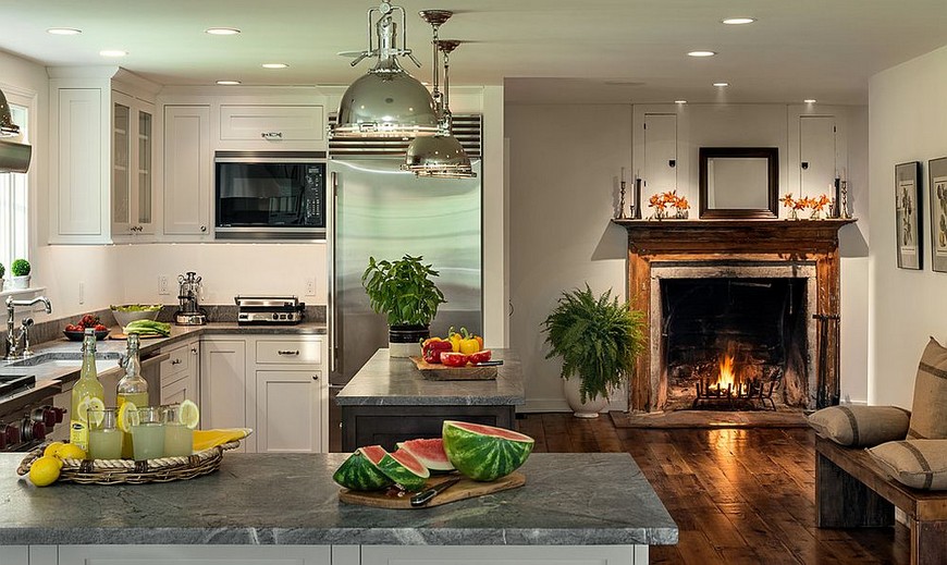 A Fireplace in the Kitchen? Yes! See how beautiful it can look!